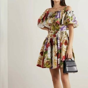 Dolce & Gabbana Size 42 Off-Shoulder Floral Print Dress